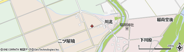 秋田県大館市二ツ屋境周辺の地図