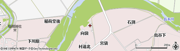 秋田県大館市東（向袋）周辺の地図