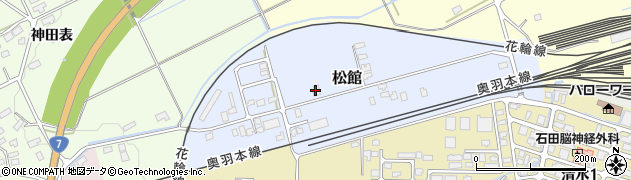 秋田県大館市松館周辺の地図