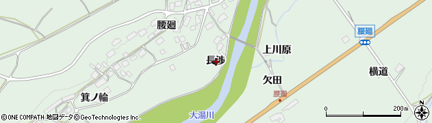 秋田県鹿角市十和田大湯長渉周辺の地図