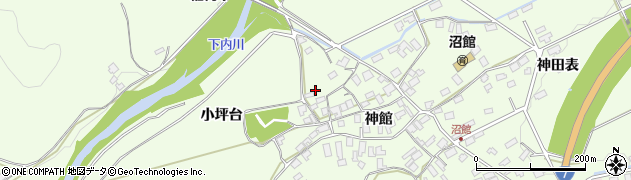 秋田県大館市沼館小坪台周辺の地図