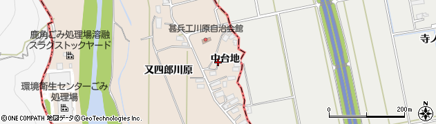秋田県鹿角市十和田毛馬内（中台地）周辺の地図