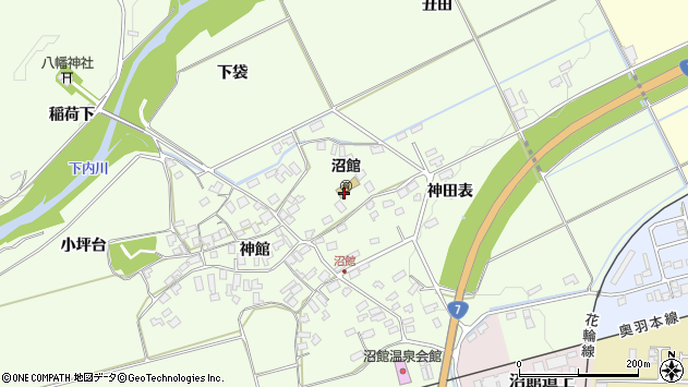 〒017-0057 秋田県大館市沼館の地図