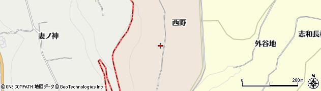 秋田県鹿角市十和田毛馬内（西野）周辺の地図
