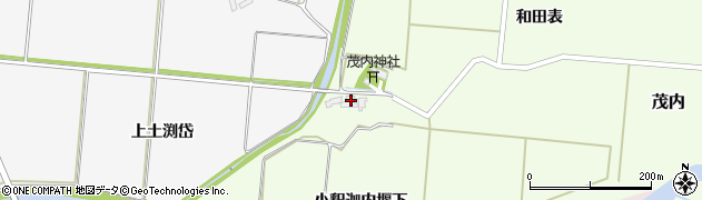 秋田県大館市茂内小釈迦内堰下周辺の地図
