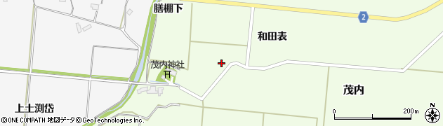秋田県大館市茂内（膳棚下）周辺の地図