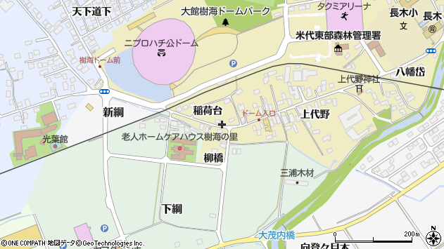 〒017-0031 秋田県大館市上代野の地図
