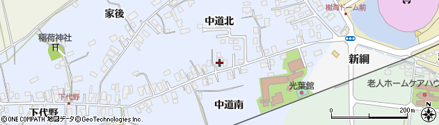 秋田県大館市下代野中道北35周辺の地図
