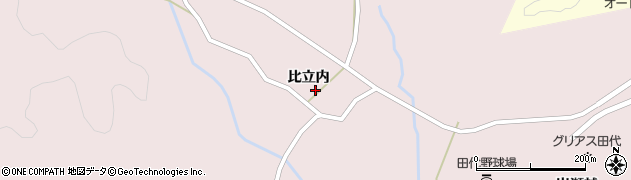 秋田県大館市早口比立内周辺の地図