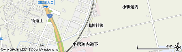 秋田県大館市釈迦内（山神社後）周辺の地図