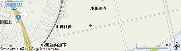 秋田県大館市釈迦内（小釈迦内）周辺の地図