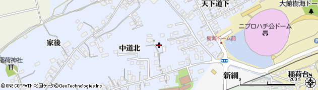 秋田県大館市下代野中道北16周辺の地図