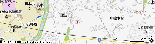 秋田県大館市大茂内諏訪下157周辺の地図