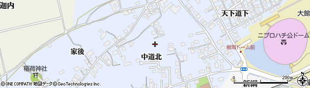 秋田県大館市下代野中道北14周辺の地図