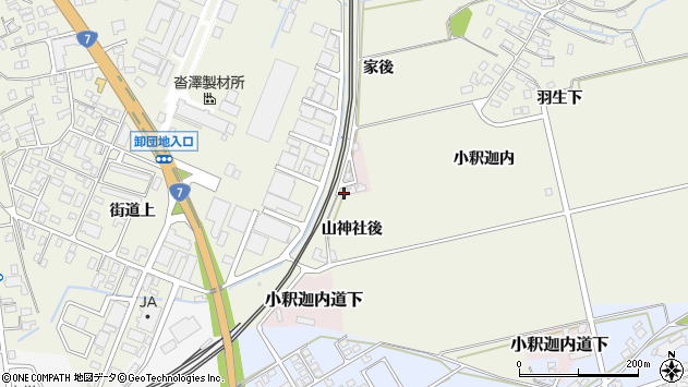 〒017-0015 秋田県大館市小釈迦内道下の地図