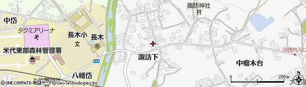 秋田県大館市大茂内諏訪下周辺の地図
