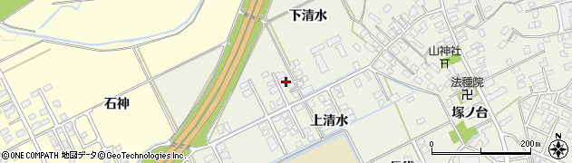 秋田県大館市釈迦内（下清水）周辺の地図