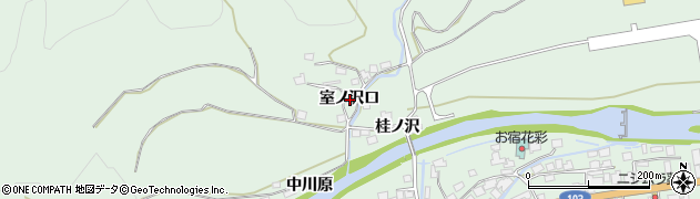 秋田県鹿角市十和田大湯室ノ沢口周辺の地図