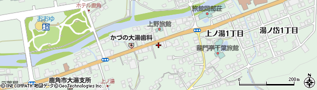 秋田県鹿角市十和田大湯上ノ湯周辺の地図
