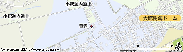 秋田県大館市下代野（笹森）周辺の地図