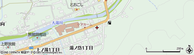 秋田県鹿角市十和田大湯（湯ノ岱２丁目）周辺の地図