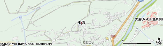 秋田県鹿角市十和田大湯中岱周辺の地図
