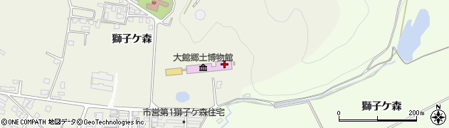秋田県大館市釈迦内（獅子ケ森）周辺の地図