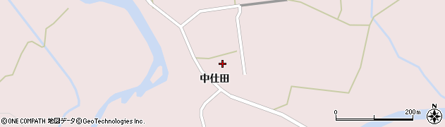 秋田県大館市早口（中仕田）周辺の地図