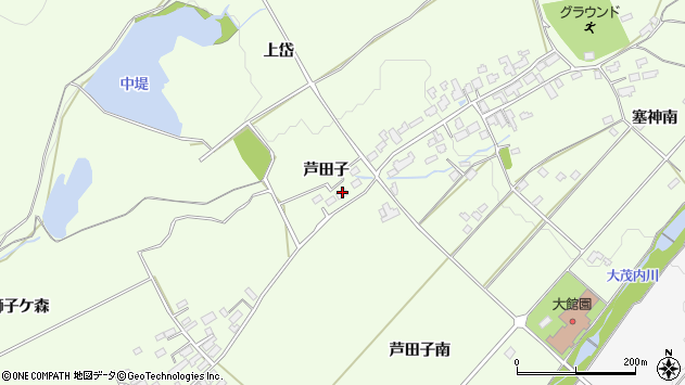〒017-0025 秋田県大館市芦田子の地図