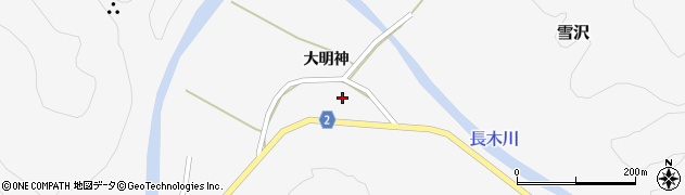 秋田県大館市雪沢大明神下谷地7周辺の地図