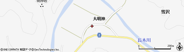 秋田県大館市雪沢大明神下谷地4周辺の地図