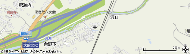 秋田県大館市釈迦内沢口46周辺の地図