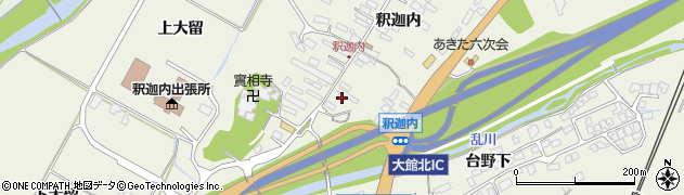 秋田県大館市釈迦内釈迦内181周辺の地図