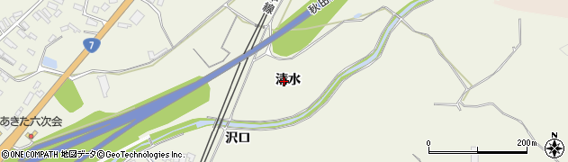 秋田県大館市釈迦内清水周辺の地図