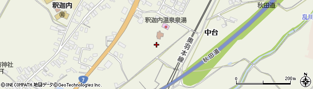 秋田県大館市釈迦内（中台）周辺の地図
