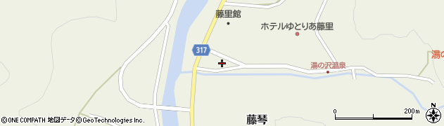 秋田県藤里町（山本郡）藤琴（里栗）周辺の地図