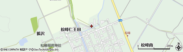 秋田県大館市松峰中島周辺の地図