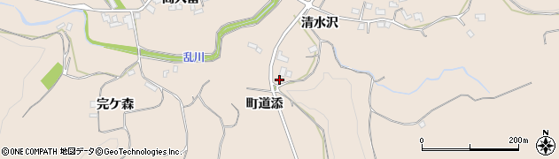 秋田県大館市商人留町道添周辺の地図