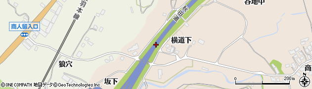秋田県大館市商人留坂下周辺の地図