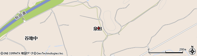 秋田県大館市商人留（泉田）周辺の地図