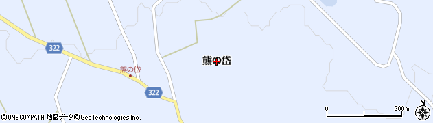秋田県藤里町（山本郡）粕毛（熊の岱）周辺の地図