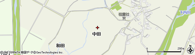 秋田県大館市釈迦内中田周辺の地図