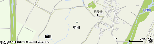 秋田県大館市釈迦内（中田）周辺の地図