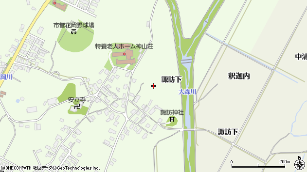 〒017-0005 秋田県大館市花岡町の地図