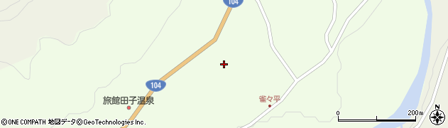 青森県田子町（三戸郡）原（雀ケ平）周辺の地図