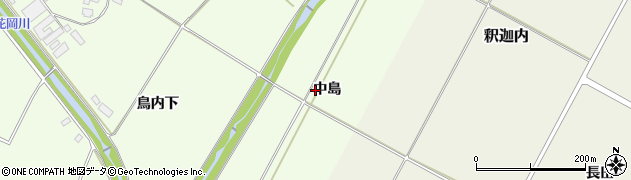 秋田県大館市花岡町（中島）周辺の地図
