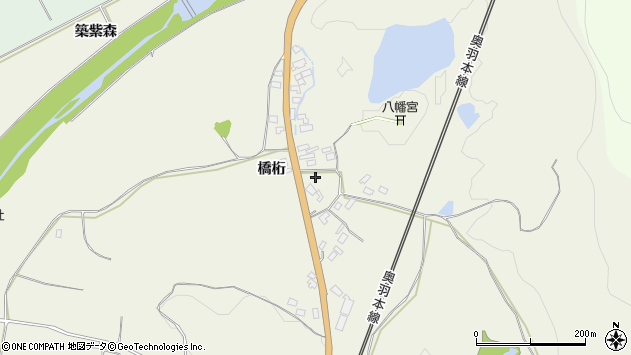 〒017-0003 秋田県大館市橋桁の地図
