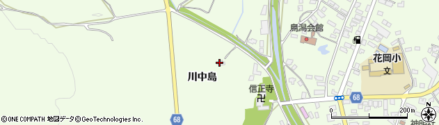 秋田県大館市花岡町（川中島）周辺の地図