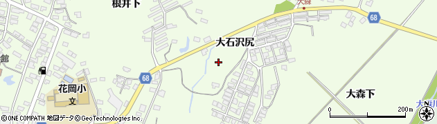 秋田県大館市花岡町大石沢尻周辺の地図