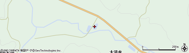 秋田県鹿角市十和田大湯大清水周辺の地図